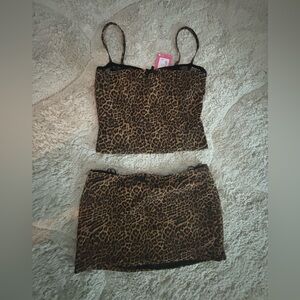 Cheetah skirt and tank set